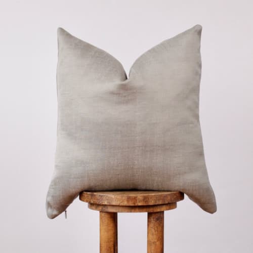 Silver Silk Decorative Pillow 22x22 | Pillows by Vantage Design