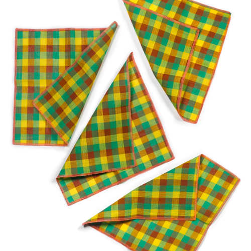 Heatwave Multi-color Gingham Cocktail Napkins, Set of 4 | Linens & Bedding by Willow Ship