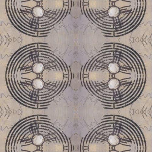 Labyrinth, Clay | Fabric in Linens & Bedding by Philomela Textiles & Wallpaper. Item made of linen
