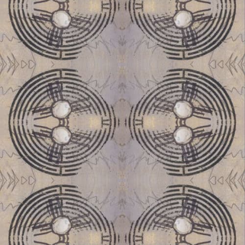 Labyrinth, Clay | Fabric in Linens & Bedding by Philomela Textiles & Wallpaper. Item made of linen