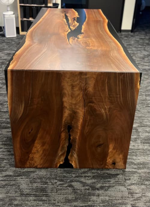 SPECTACULAR black walnut waterfall edge table! | Furniture by Pelican State Woodworks