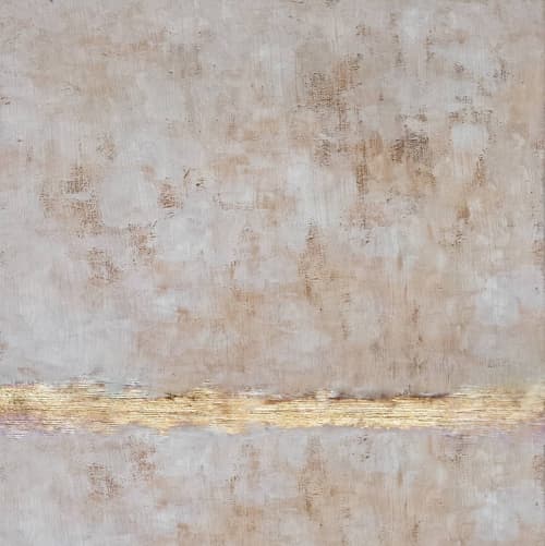 Abstract white and beige painting wall art minimalist | Oil And Acrylic Painting in Paintings by Berez Art. Item made of canvas works with minimalism & modern style
