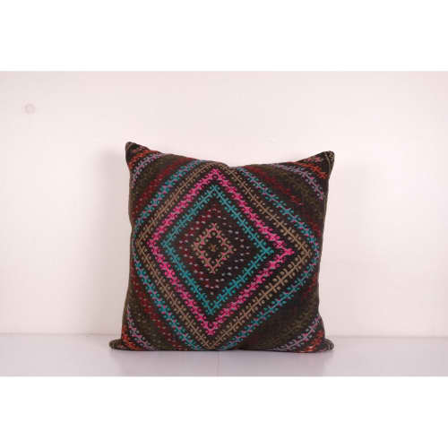 Geometric Turkish Kilim Pillow Cover, Anatolian Kilim Square | Cushion in Pillows by Vintage Pillows Store