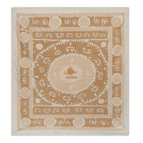 Suzani Tapestry - Pastel Uzbek Table Cloth - Suzani Tribal W | Tablecloth in Linens & Bedding by Vintage Pillows Store