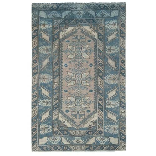Vintage Hand Knotted Turkish Oushak Carpet | Area Rug in Rugs by Vintage Pillows Store. Item made of cotton with fiber
