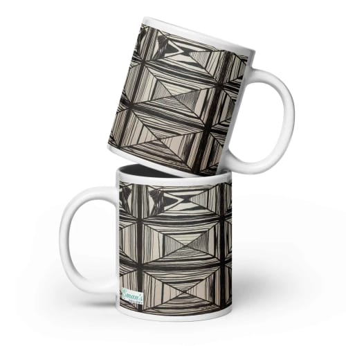 Coffee Mug - Deception - Geometric Op Art | Work by Eman's Gallery