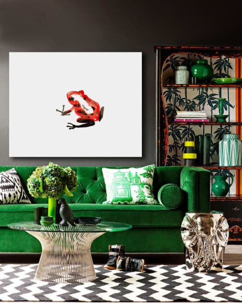Red Poison Dart Frog | Prints by Brazen Edwards Artist. Item composed of canvas & paper