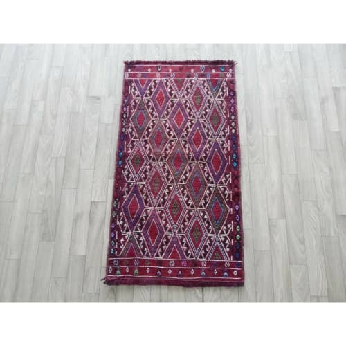 Table Decor Miniature Hand woven Wool Turkish Small Kilim | Small Rug in Rugs by Vintage Pillows Store. Item composed of fabric and fiber