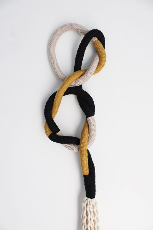 Contemporary Nautical Knot Fiber Art — The Obsidian & Ochre | Wall Sculpture in Wall Hangings by Freefille