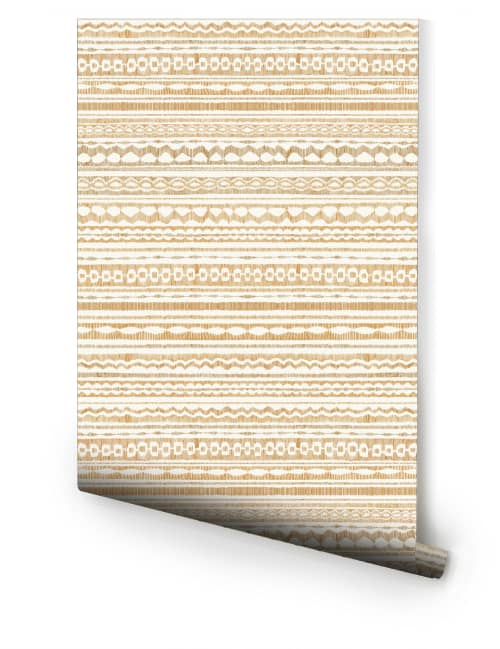 Rebozo - Mustard | Wallpaper in Wall Treatments by Relativity Textiles. Item composed of fabric and paper