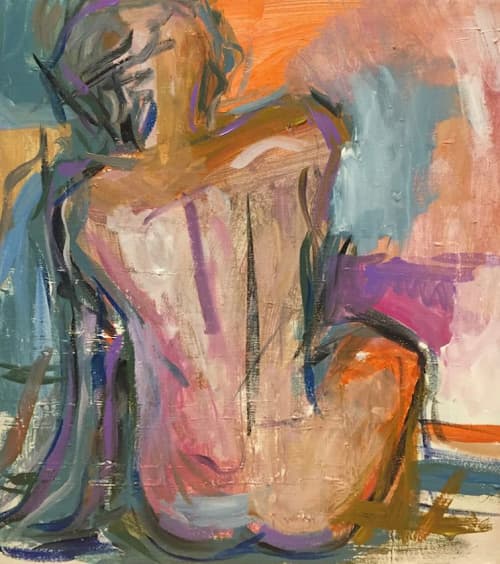 Seated Nude | Oil And Acrylic Painting in Paintings by Eric Farache Artist