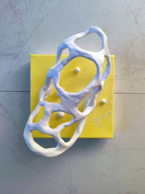 "Find peace in imperfection, #1" | Wall Sculpture in Wall Hangings by Natasha Kanevski. Item made of canvas works with minimalism & contemporary style