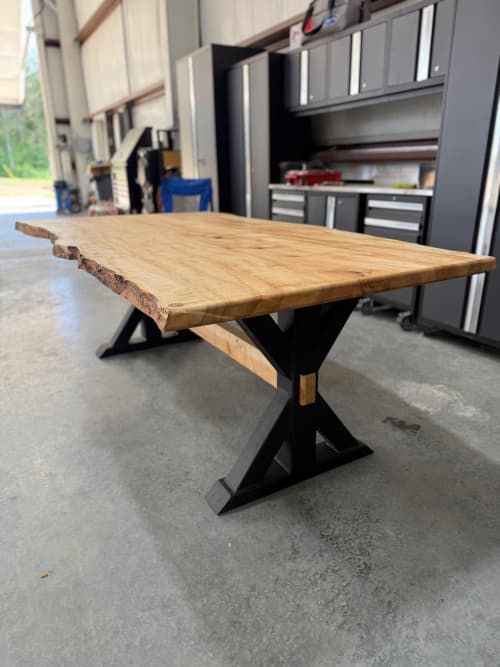 LIVE EDGE curly maple table | Dining Table in Tables by Pelican State Woodworks