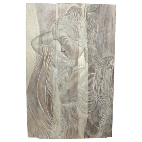 Haussmann® Wood Phuying (Woman) 24 x 36 in H Agate Grey | Engraving in Art & Wall Decor by Haussmann®