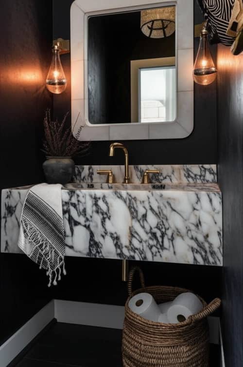 Modern -Minimalist Design Calacatta Viola Marble Sink :A Unique Work of Art for Your Bathroom | Water Fixtures by AYMARBLEDESIGN LLC