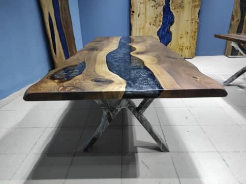  Epoxy Live Edge Wooden Table, Epoxy Resin River Table, Natural  Wood, Dining table, Natural Epoxy Table, Resin top : Everything Else