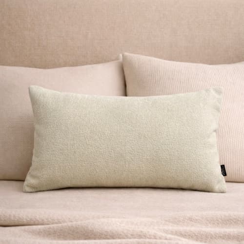Cream Sherpa Lumbar Pillow Cover, 12x20" | Pillows by Busa Designs