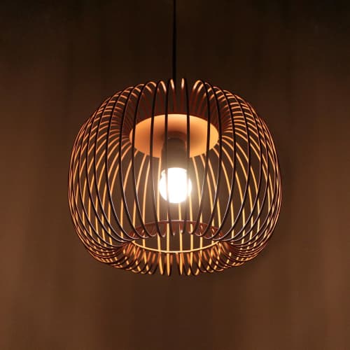 Zura Bubble Pressed Brown Hanging Lamp | Pendants by Home Blitz. Item made of metal