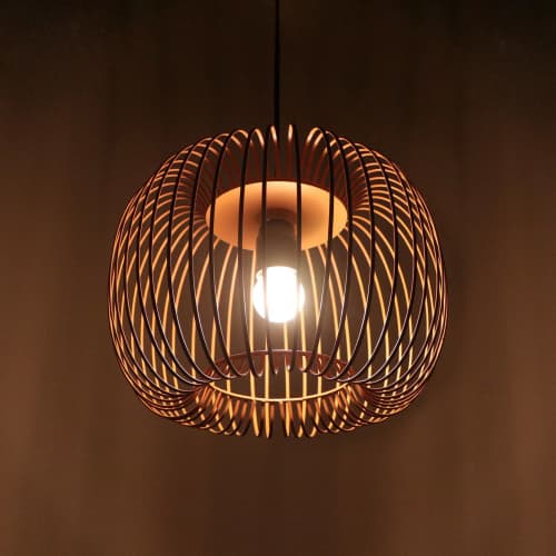 Zura Bubble Pressed Brown Hanging Lamp | Pendants by Home Blitz. Item made of metal