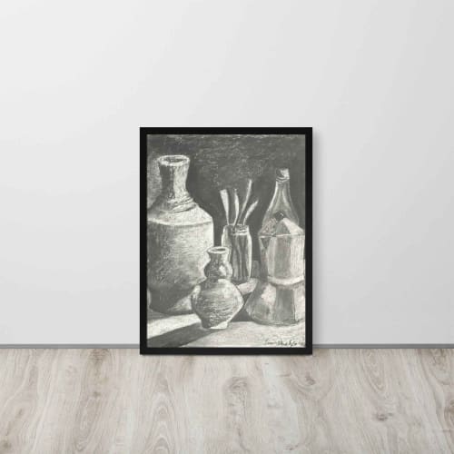 Framed Print - Weight of Silence - Monochrome Still Life | Work by Eman's Gallery
