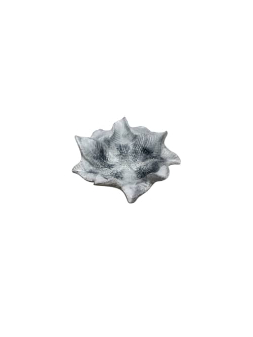 Lunar Selenite Leaf Bowl | Decorative Bowl in Decorative Objects by RAW & UNIQ