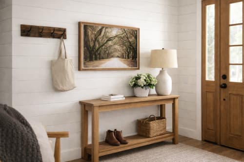 Live Oak Trees and Spanish Moss Roadway Rustic Farmhouse Art | Photography by PIPA Designs