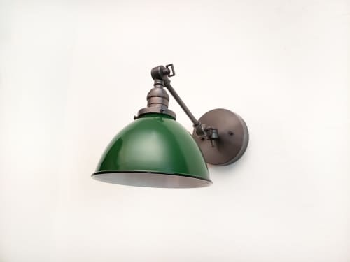 Swinging Adjustable Wall Light - Industrial Sconce - Gray | Sconces by Retro Steam Works. Item made of metal works with industrial style