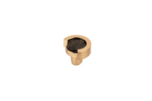Astratto Gold Dust Round Knob with Satin Brass Finish | Hardware by Windborne Studios. Item made of brass