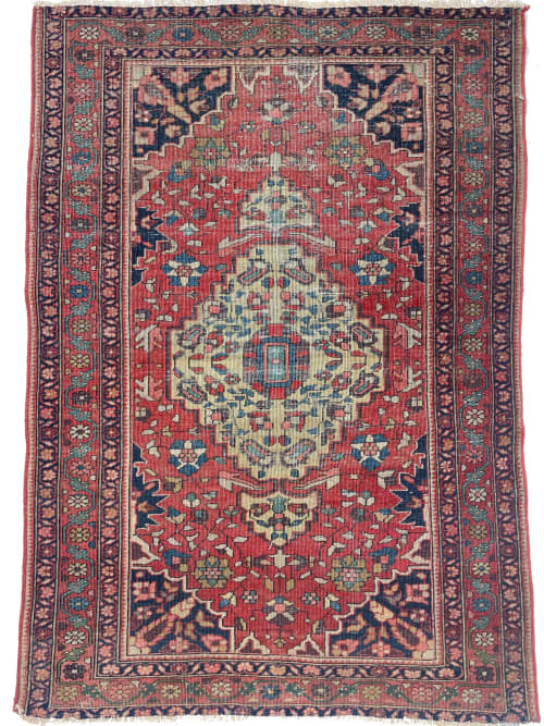 3.5 x 4.10 | Extremely Fine Sophisticated Antique Persian Fe | Area Rug in Rugs by The Loom House. Item composed of fabric