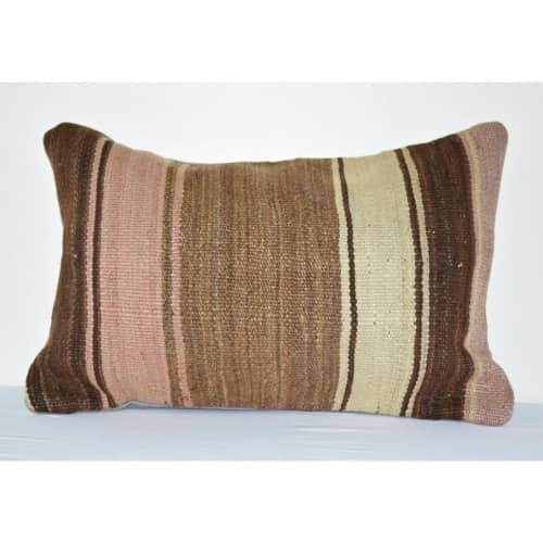 Turkish Hemp Kilim Pillow, Kilim Cushion Cover, 16" X 24" | Sham in Linens & Bedding by Vintage Pillows Store. Item composed of cotton and fiber