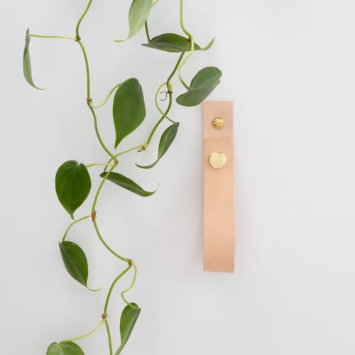 Medium Leather Snap Wall Strap [Round End] | Storage by Keyaiira | leather + fiber | Artist Studio in Santa Rosa. Item composed of leather