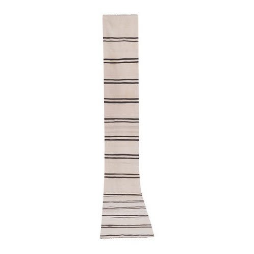 Vintage Organic Turkish Hemp Kilim Runner 2'1'' X 15' | Area Rug in Rugs by Vintage Pillows Store
