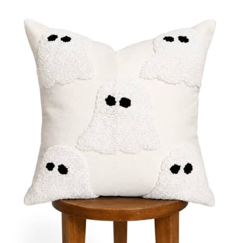 Ivory Tufted Ghost Pillow Cover | Pillows by Busa Designs