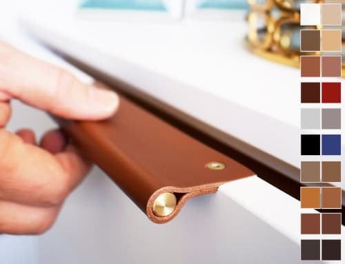 Leather Edge Pulls KENT | Hardware by minimaro - luxury furniture handles. Item composed of copper and leather