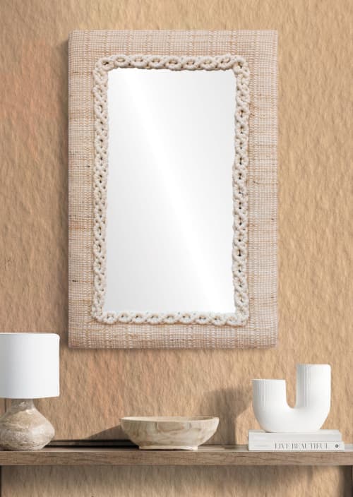 Handcrafted Jute Wall Mirror, Boho Rustic Farmhouse Decor | Decorative Objects by Swiflo