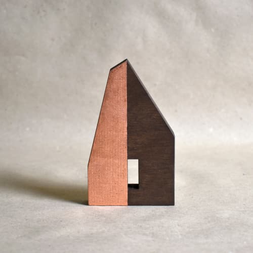 Little Hut - Dark/Copper No.41 | Sculptures by Susan Laughton Artist. Item made of wood