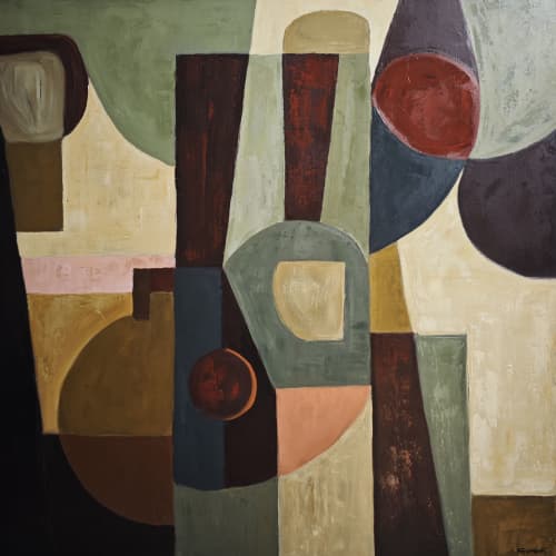 Profils interieurs | Oil And Acrylic Painting in Paintings by Sophie DUMONT.. Item made of canvas works with contemporary & japandi style