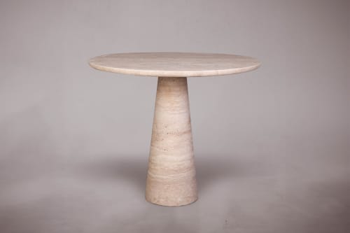 Essence Travertine Round Table | Dining Table in Tables by HamamDecor LLC