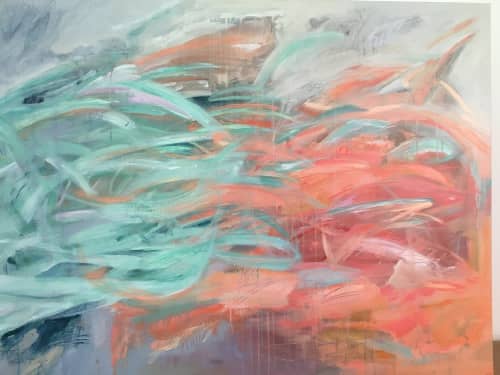 Feel Flows | Oil And Acrylic Painting in Paintings by Eugenie Diserio. Item made of canvas works with mid century modern & contemporary style
