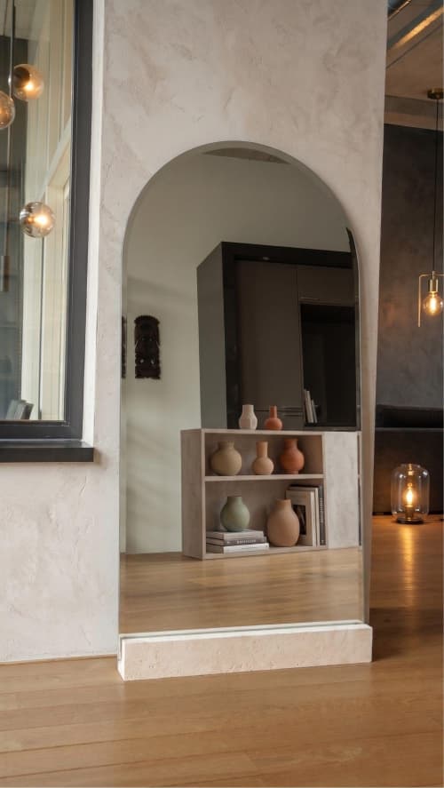 Travertine Mirror Stand | Decorative Objects by AYMARBLEDESIGN LLC