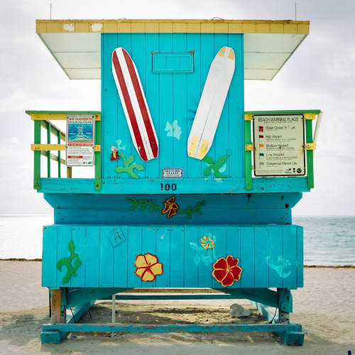 Miami Lifeguard Stand - 100 | Photography by Sorelle Gallery. Item composed of aluminum & synthetic