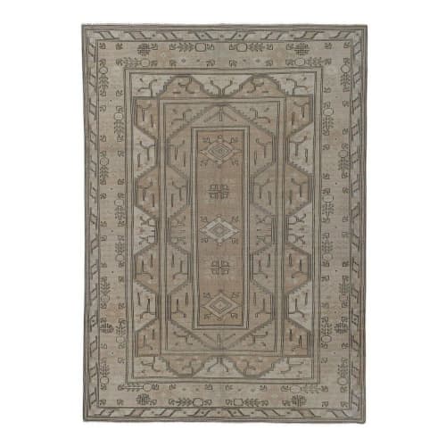 Decorative Turkish Soft Muted Color Oushak Living Room Rug | Area Rug in Rugs by Vintage Pillows Store. Item made of cotton with fiber