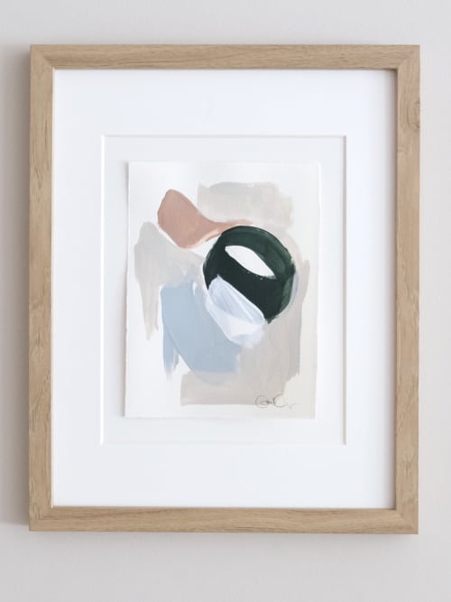 Abstract Mini No. 3 | Oil And Acrylic Painting in Paintings by Cait Courneya. Item made of paper