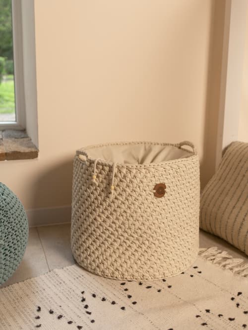 Nursery hamper | Storage Basket in Storage by Anzy Home. Item composed of fabric