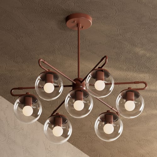 Raleigh - Matte Frosted Globe | Chandeliers by Illuminate Vintage. Item composed of brass