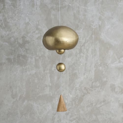 Antique Brass Hanging Bell Domed | Ornament in Decorative Objects by The Collective
