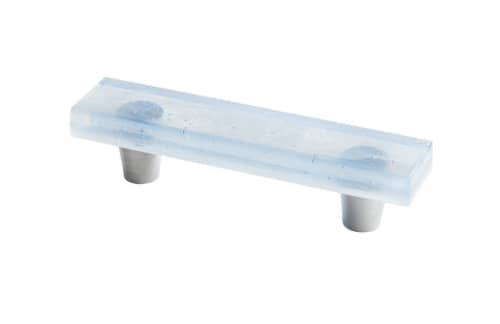 Glassia Indigo Mist 3" CC Pull | Hardware by Windborne Studios. Item made of glass