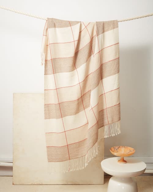 Grid Throw Camel by MINNA Wescover Linens & Bedding