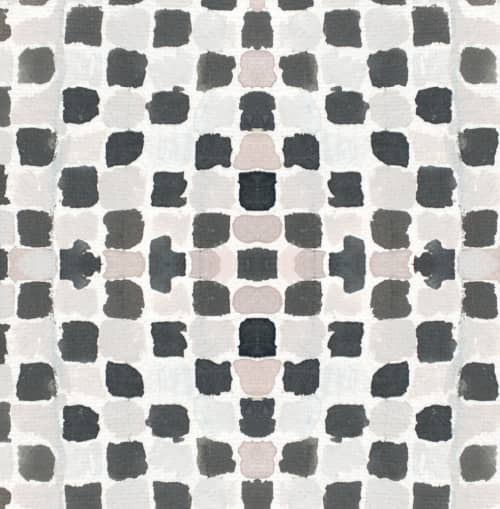 Gingham Check, Steel | Fabric in Linens & Bedding by Philomela Textiles & Wallpaper. Item composed of cotton