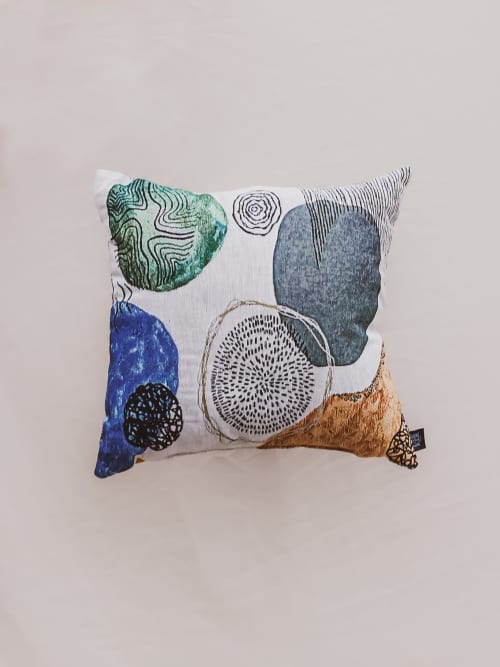 Freeform Pillow | Pillows by PAR  KER made. Item made of cotton with fiber works with boho & mid century modern style